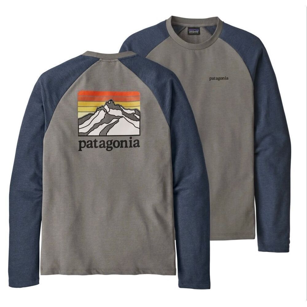 Patagonia Logo Ridge Lightweight Crew organic cotton Men's Line Sweatshirt Top s